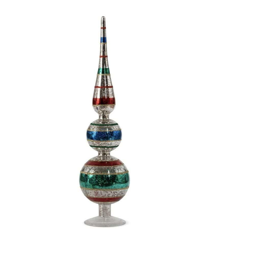 Retro Stripe Tabletop Glass Finial